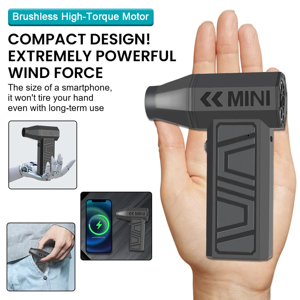 Mini Turbo Jet Fan X3-A – 130,000 RPM Powerful Portable Blower