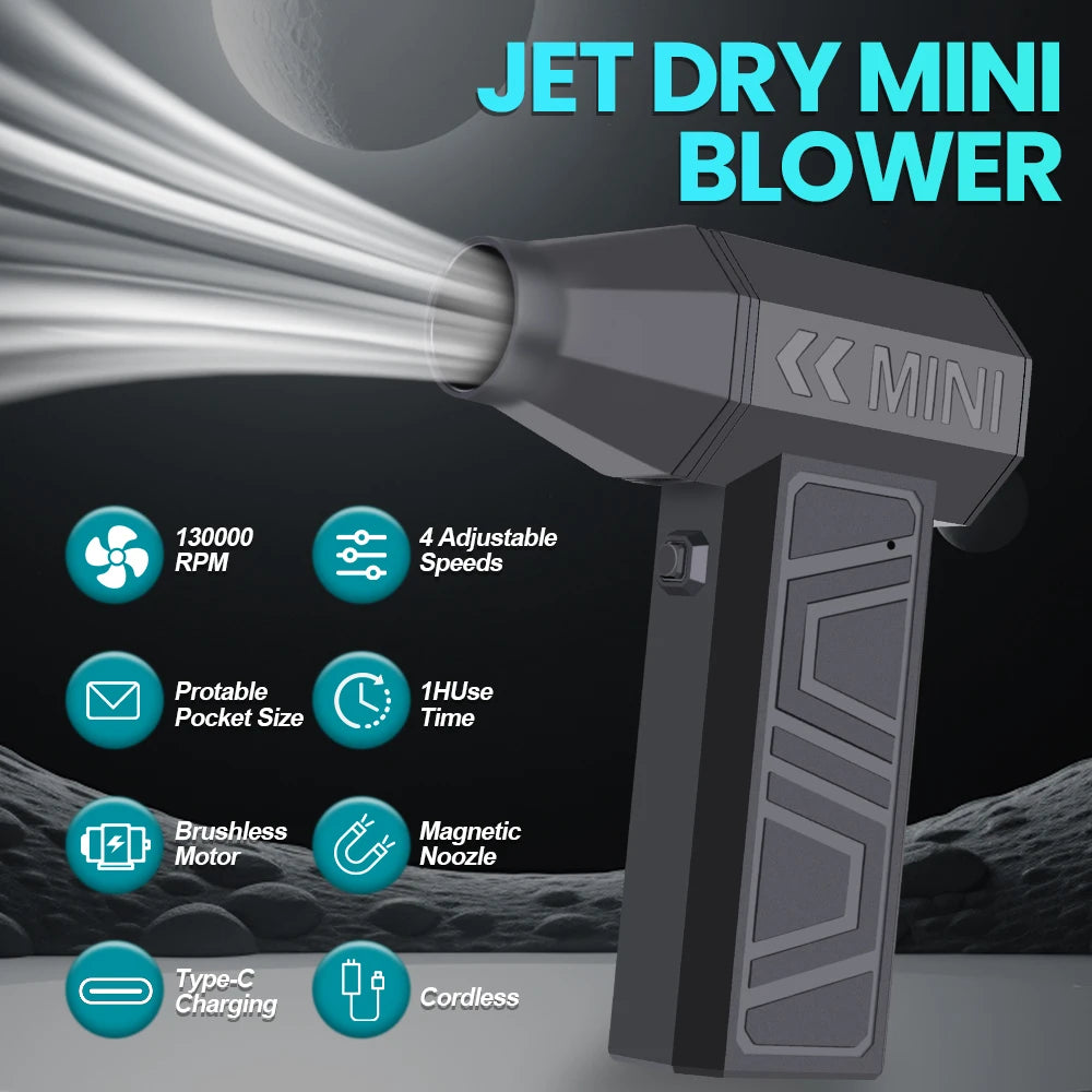 Mini Turbo Jet Fan X3-A – 130,000 RPM Powerful Portable Blower